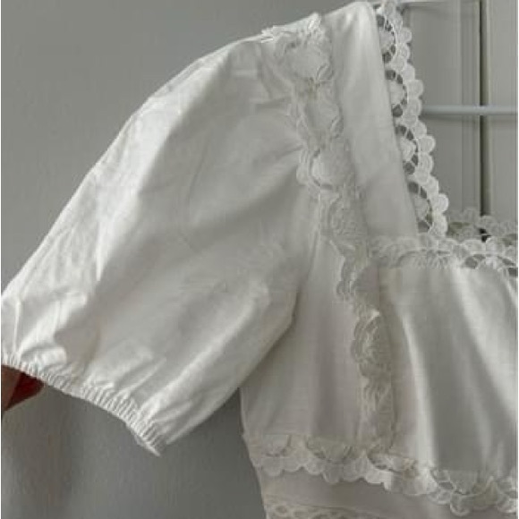 NWT Endless Rose White Tiered Linen Dress - Medium - Picture 3 of 6